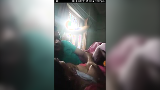 Mustached man plays with Indian wife's tits during the video call | XXX Video on AllSex.XXX