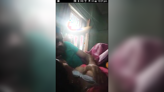 Mustached man plays with Indian wife's tits during the video call | XXX Video on AllSex.XXX