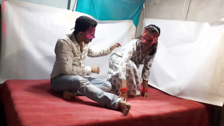 Masked Desi girlfriend fucked from behind after blowjob and cock riding