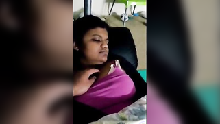 Naughty Desi man plays with XXX jugs of his sleeping chubby Bhabhi