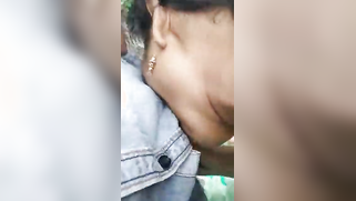 Nobody is around so the Telugu slut can suck XXX partner's boner