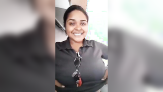 Cheerful Bangla beauty unzips pink bra to boast about her XXX twins