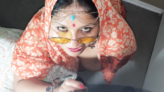 Impatient Desi whore with glasses wants to obtain XXX milk on face | XXX Video on AllSex.XXX