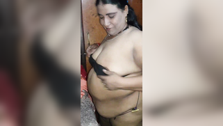 Chubby wife makes cock solid as a rock by titfuck and XXX blowing