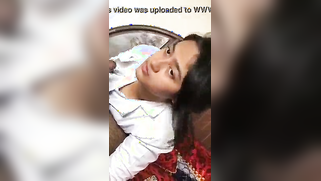 Indian college girl brings a groupmate home to develop XXX skills