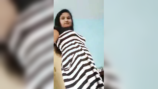 Indian charmer takes striped dress off and keeps on doing XXX show | XXX Video on AllSex.XXX