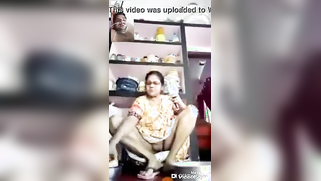 Old chubby woman with glasses flashes snatch in XXX porn at kitchen | XXX Video on AllSex.XXX