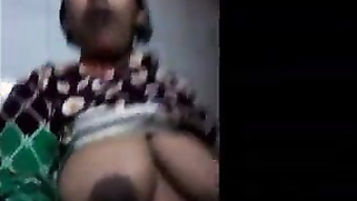 Indian possessor of natural hooters takes them to light in XXX porn | XXX Video on AllSex.XXX