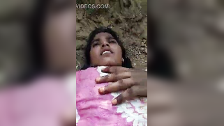 Slutty Bangla in dress lies on cold ground while XXX partner films | XXX Video on AllSex.XXX