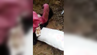 Slutty Bangla in dress lies on cold ground while XXX partner films | XXX Video on AllSex.XXX