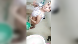Mallu touches her own naked boobies in th bathroom for XXX viewers | XXX Video on AllSex.XXX
