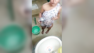 Mallu touches her own naked boobies in th bathroom for XXX viewers | XXX Video on AllSex.XXX