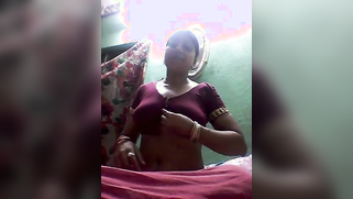 Tamil housewife seductively touches saggy tits and XXX pussy on cam | XXX Video on AllSex.XXX