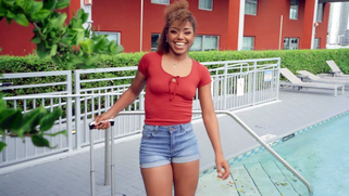 Sexy XXX model Milu Blaze poses nude and plays with her cute pussy