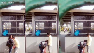 Husband spies as his indian wife gives blow colleague at the bus stop