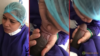 Dehati nurse sucking dick of a patient she did it for money
