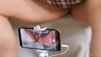 A pervert tutor climbed up a student's skirt using a selfie stick | XXX Video on AllSex.XXX