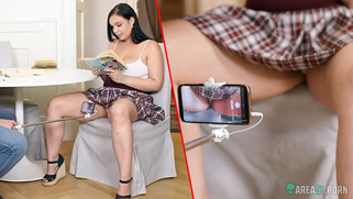 A pervert tutor climbed up a student's skirt using a selfie stick | XXX Video on AllSex.XXX