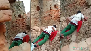 Cheating desi wife gets caught fucking in the ruins of an old village
