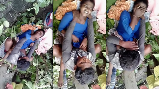 Petite Desi aunty cheating on uncle outdoor in jungle and caught XXX dirty