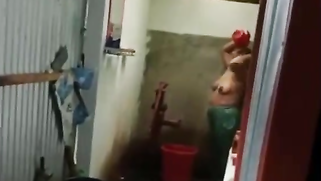 A perv nephew secretly recorded his village aunty naked bathing and nearly got caught | XXX Video on AllSex.XXX