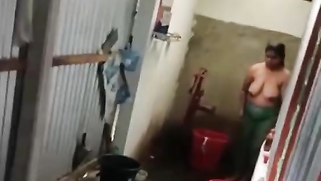 A perv nephew secretly recorded his village aunty naked bathing and nearly got caught | XXX Video on AllSex.XXX