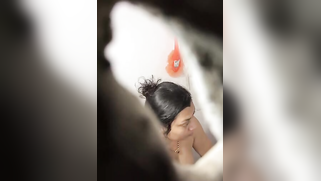 Nephew hides behind the hole in the wall to watch and masturbate while his aunt bathes nude | XXX Video on AllSex.XXX