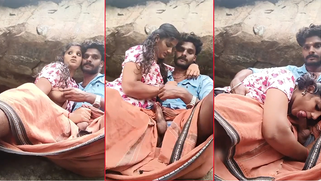 Leaked MMs Video, Shy Mallu GF With Big Boobs Give Handjob and Blowjob Her lover Outdoor