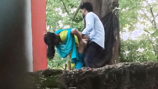 Sneaky Indian Lovers Fucking Standing Hard Outdoors, Cuckold Husband Spying, And Filmed Xxx Mms Video