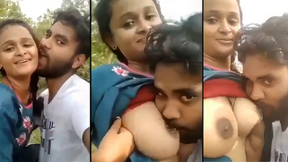 Tricky Indian Stud Screws His Girl Outside, Flashing Her Sexy Tits for All to See - Leaked XXX MMs