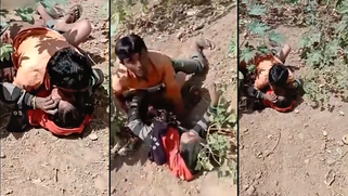 Young GF’s Tight Wet Pussy Fucked Hard by Boyfriend Outdoors, Caught on MMS Camera