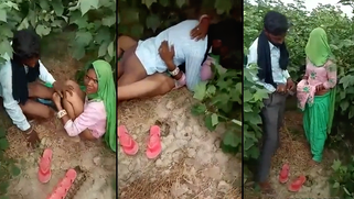 Naughty Bihar Aunty Deceiving Spouse, Moaning Loudly While Banging Hot Young Lover Outside