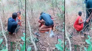 Village Desi Whore Aunt Trapped Banging Her Old Lover in Open Field