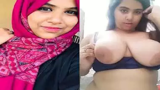 Busty Hijab-Clad Aunt Flashes Her Massive Tits and Drips Wet Pussy for Her Secret Lover