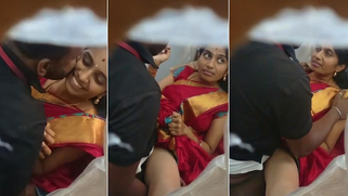 Horny Indian Wife Fucks Lover's Thick Cock While Son Watches Secretly and Films MMS