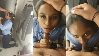 Sexy Desi office staff lady devours her boss’s big cock in an intense blowjob for promotion