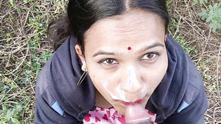 Crazy Indian aunty sucks her son-in-law cock outside, then gets facial cumshot in a outdoor | XXX Video on AllSex.XXX