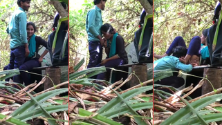 Hubby Busts His Desi Wife Banging Her Lover Boy, He Rams His Cock Down Her Gullet in Jungle