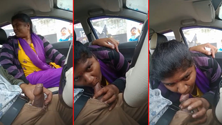 Leaked Desi MMS - Tamil Mature Aunty Suck Uber Driver Dick in Car As Payment