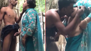 Engaging in Risky Escapade, Tamil Aunty's Outdoor Sneak Sex with Brother-in-Law on Cam