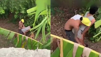 Desi XXX mms video, Horny Mallu couple was caught fucking outdoor in bushes