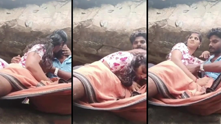 A Tamil couple is fucking outdoors when they get caught on camera