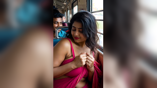 Frantic Desi Milf Strips Naked, Whips Out Her Massive Jugs on Jammed Train Ride