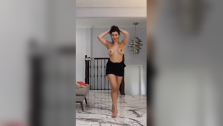 Horny Arabian babe twerks juicy booty stripping naked for her groom leaked MMs vid