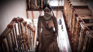 Desi bride pops out fat fuckin' jugs for horny guests, cuck groom boils watchin' her slutty show