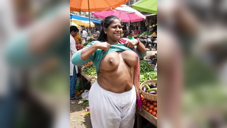 Desi Market Aunty Releases Massive Tits In Bustling Vegetable Market