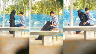 MMs Leaked - Devout Niqab Aunty Secretly Blowing and Riding Young Stud Raw on Busy Park Bench