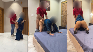 Horny Pakistani MILF Flashes Naked Ass Then Sucks Pizza Boy Cock Before Doggy Fuck