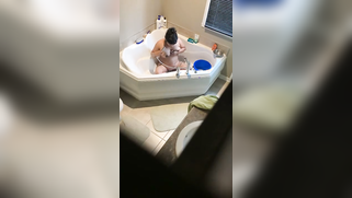 Son Plants Hidden Cam & Leaks Dad's Desi Wife Naked in Bath