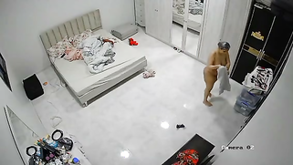 Spicy Desi MILF Leaked on Hacked CCTV — Busty Babe Strutting Nude & Wet